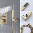 Contemporary Shower System With 12" Rainfall Head And Handheld Spray, Wall Mounted by HouseOfZazla