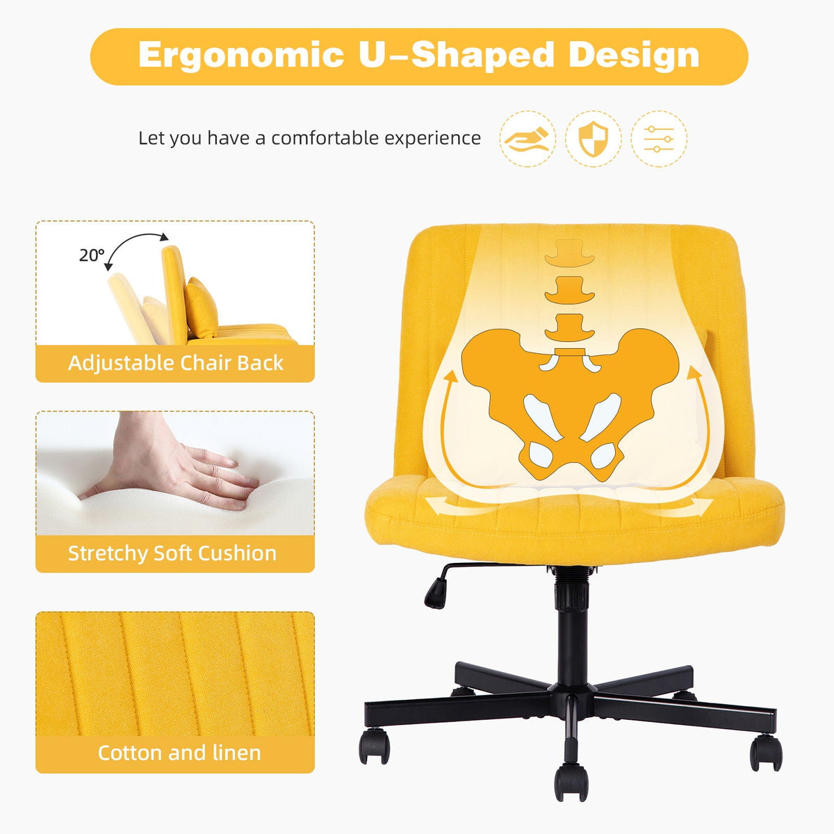 Criss Cross Office Chair With Adjustable Height, Ergonomic Design, photo 14 of 35