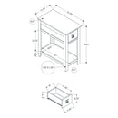 Accent End Table, 2 Tier, Narrow, Lamp, Storage Drawer, Charming Design