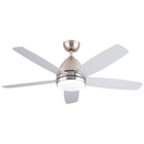52 in. Indoor Brushed Nickel Ceiling Fan with Integrated LED Light Kit and Remote by HouseOfZazla