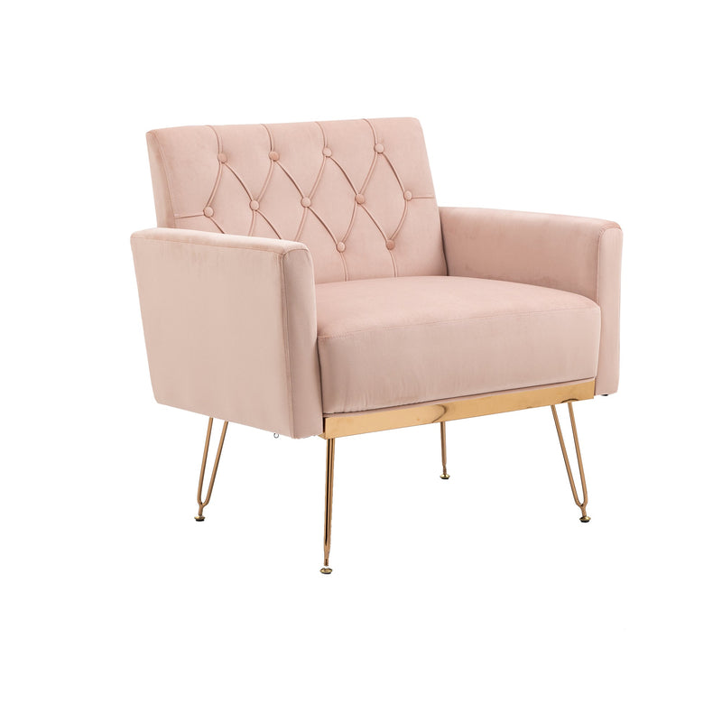 Accent Chair, leisure single sofa with Rose Golden feet