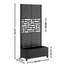 Metal Planter Box with Trellis, 73"x35"x16" Raised Garden Bed