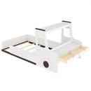 Twin Size Car-Shaped Floor Bed with Storage for Kids