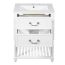 Wave Design Bathroom Vanity With Sink, 2 Drawers And Open Shelf by HouseOfZazla