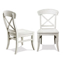 Harola - Cross-Back Dining Side Chairs In (Set of 2) - Smoky White by HouseOfZazla