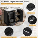 Bathroom Vanity With Sink, Soft Close Doors, Adjustable Shelf & 3 Drawers by HouseOfZazla