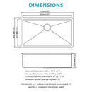 Stainless Steel Undermount Kitchen Sink With Workstation