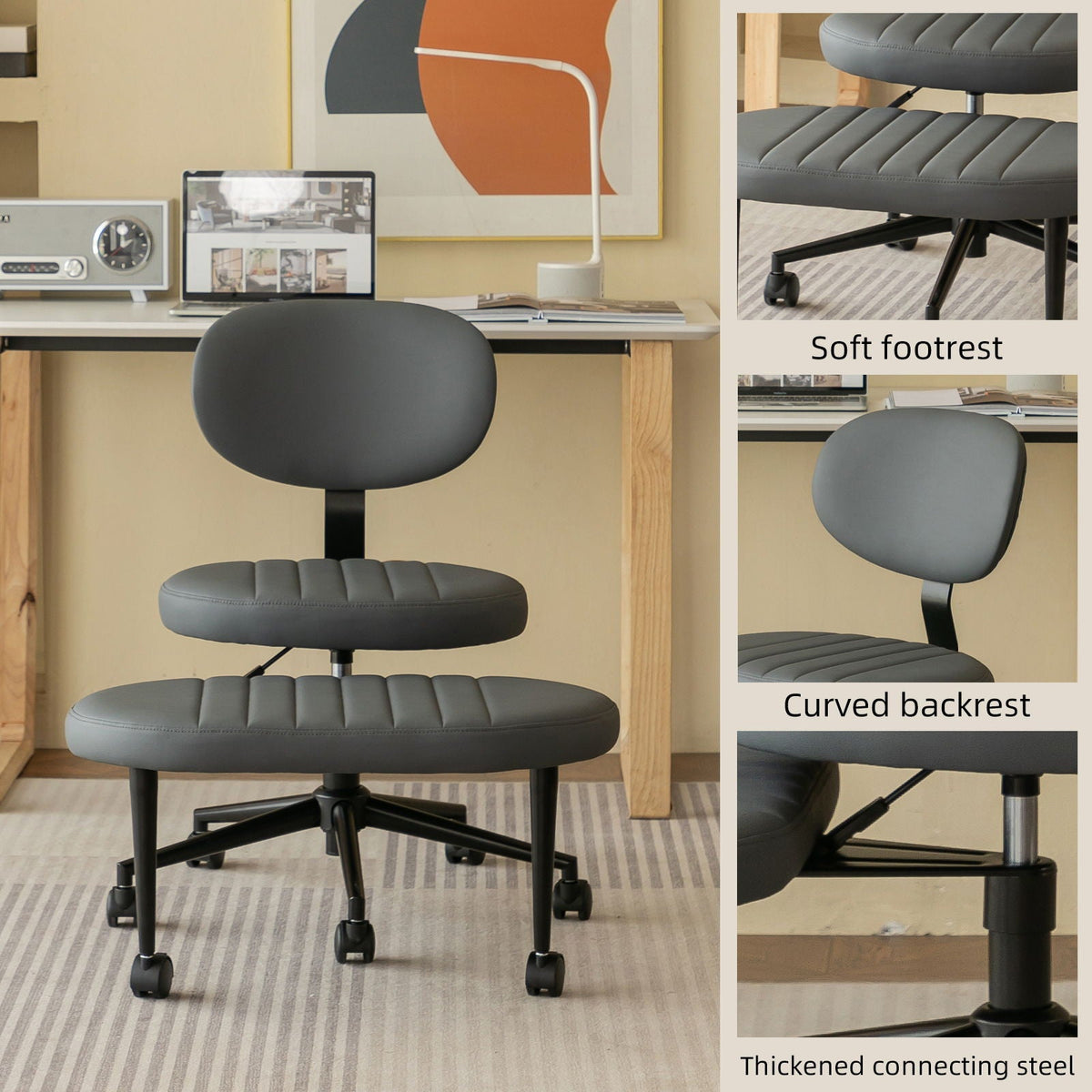 Ergonomic Cross Legged Office Chair With Back Support, photo 10 of 34