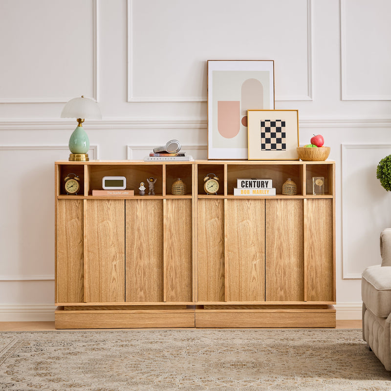 Farmhouse Fluted Sideboard Buffet Cabinet with Storage, photo 4 of 10