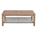 4-Piece Rattan Outdoor Conversation Sofa Set with Wooden Coffee Table and Cushions Seating 5 People for Patio, Garden and Backyard (Grey)