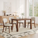 63" Solid Wood Dining Table Set with 4 Upholstered Chairs