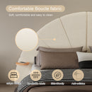 Queen Arched Bed With Small Table, Floor Standing Design - Beige by HouseOfZazla