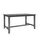 6 Piece Wooden Dining Table set, Kitchen Table set with 4 Chairs and Bench, Farmhouse Rustic Style,Gray