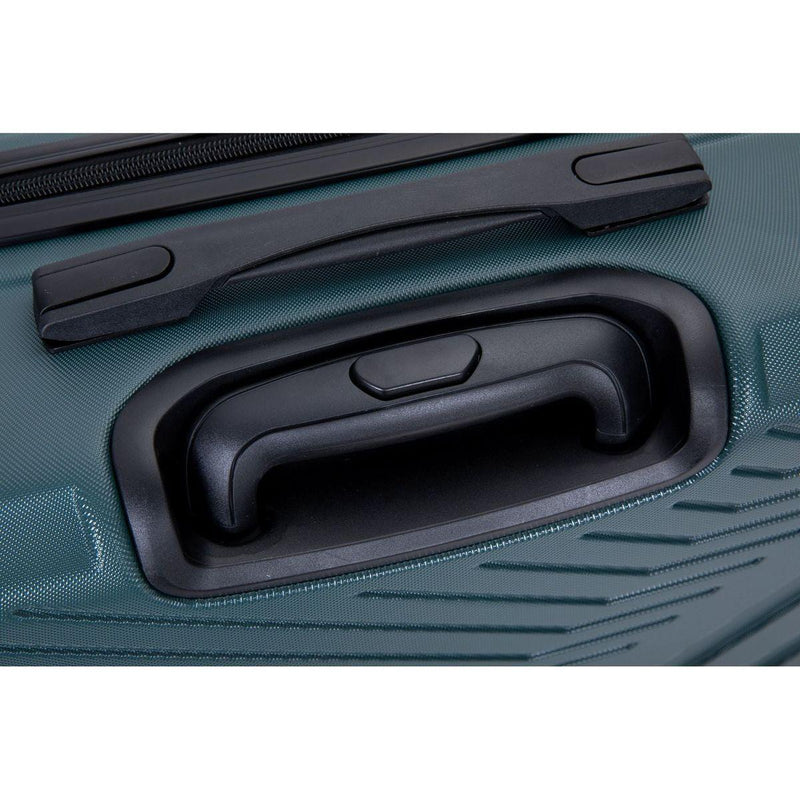 3 Piece Luggage Sets ABS Lightweight Suitcase with Two Hooks, Spinner Wheels, TSA Lock, (20/24/28), DARK GREEN