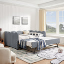Gingham Daybed With USB Charging Port, Wave-Shaped Design