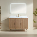 Fully Assembled 48" Freestanding Single Sink Light Coffee Bathroom Vanity by HouseOfZazla