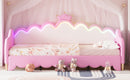 Extending Daybed With LED Lights, Modern Upholstered Princess Daybed With Crown Headboard by HouseOfZazla