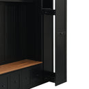 Entryway Hall Tree With Storage Bench, Coat Rack Shoe Bench With Cabinets