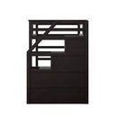 Twin Over Twin Bunk Bed With Twin Size Trundle And 3 Storage Stairs - Espresso by HouseOfZazla