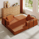 Convertible Sleeper Sofa Bed With Cylindrical Pillow, Fixed Shape Frame by Unique Piece Furniture