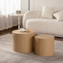 Nesting Coffee Table Set of 2 Round Wooden Tables by HouseOfZazla