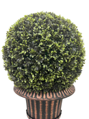 24" Ball Topiary in Bronze Pedestal Pot, Artificial Faux Plant for indoor and outdoor