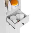 Tall Narrow Bathroom Cabinet With 5-Tier Storage, Adjustable Shelves, Freestanding - White by HouseOfZazla