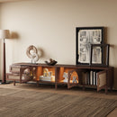 TV Stand With App-Controlled LED Lights, 2 Drawers & Door Storage by HouseOfZazla