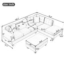 Modern Sectional Sofa With Storage Ottoman, L - Shape Couch With 2 Pillows And Cup Holders by Unique Piece Furniture