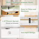Bathroom Vanity With Integrated Sink, Soft-Closing Door - Natural Wood by HouseOfZazla