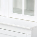Retro Style Wall Suit With Glass Doors, 75.25" Tall Display Cabinets & Triangle Sided Bookshelves - White by HouseOfZazla