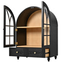 Arched Display Cabinet with Tempered Glass Doors