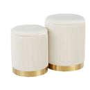 Marla - Contemporary Nesting Pleated Ottoman Set by HouseOfZazla