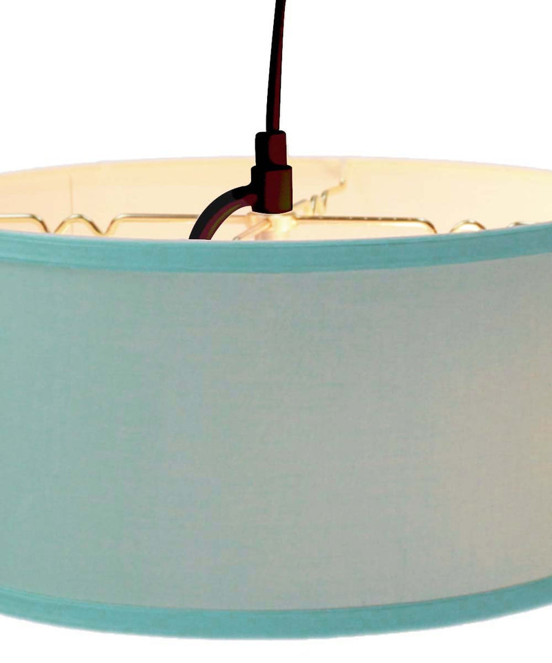 18"W 2 Light Swag Plug-In Pendant  Island Paridise Blue with Diffuser Black Cord