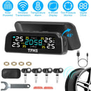 Wireless Solar Car Tire Pressure Monitoring System Auto Tire Pressure Monitor with Built-in Sensors Temperature Alarm for Car SUV Sedan RV