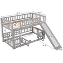 Low Bunk Bed With Slide, Fence And Ladder by HouseOfZazla