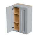 Gray Shaker Solid Wood Wall Cabinet with Soft-Close Doors