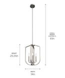 Ettore 14"W 3-Light Pendant Light Fixture by Kichler Brushed Nickel Finish by LampsUSA
