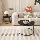 Nesting Coffee Table Set of 2 with Marble Pattern Tops