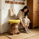 Highland Cow Stool with Sunflower Top