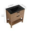 30 Inch Bathroom Vanity Plywood With 2 Drawers (BMO-BL9075BK)