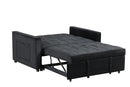 Maeve - Convertible Sleeper Loveseat With Tufting and Side Pocket - Black by HouseOfZazla