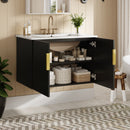 Bathroom Vanity With Sink, Rectangular Storage Cabinet With 2 Soft Closing Doors by Unique Piece Furniture