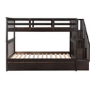 Stairway Bunk Bed With Storage And Guard Rail For Bedroom by Unique Piece Furniture