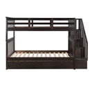 Stairway Bunk Bed With Storage And Guard Rail For Bedroom by Unique Piece Furniture