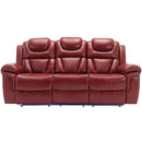 Home Theater Seating Manual Recliner Chair With Center Console And Led Light Strip For Living Room by HouseOfZazla