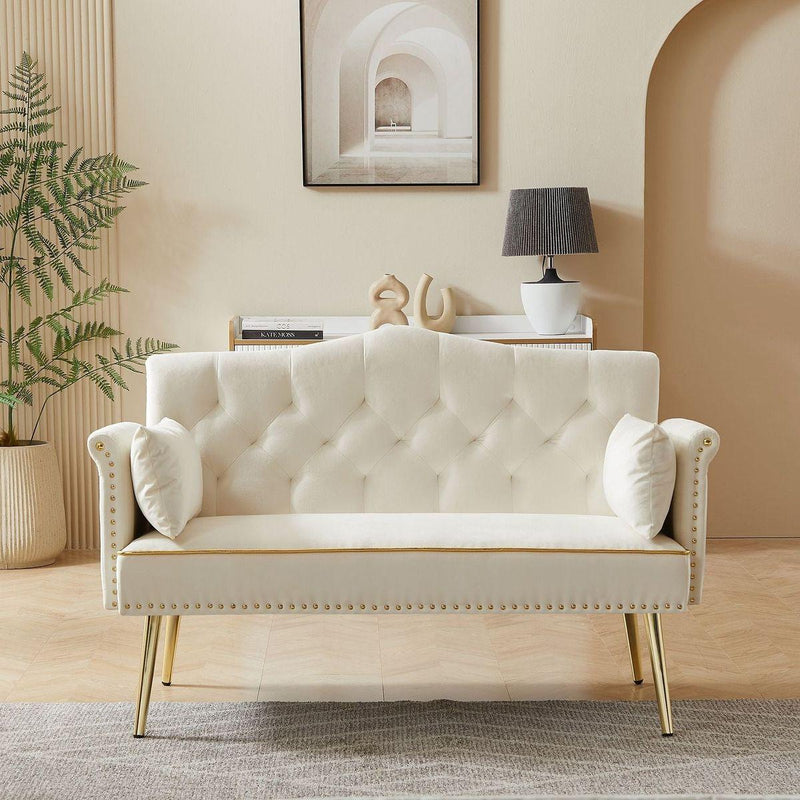 CREAM WHITE 2 SEATER SOFA