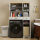 Over The Washer, Dryer And Robot Vacuum Storage Cabinet - Antique