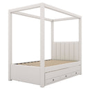 Upholstery Canopy Platform Bed With Trundle And Three Storage Drawers by HouseOfZazla