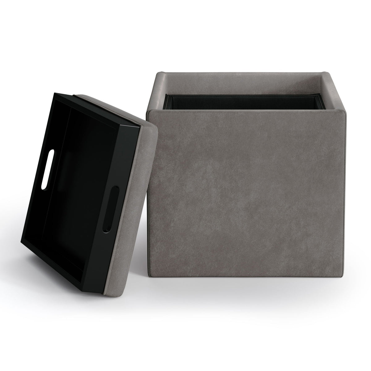 Rockwood - Upholstered Cube Storage Ottoman With Tray, photo 23 of 40